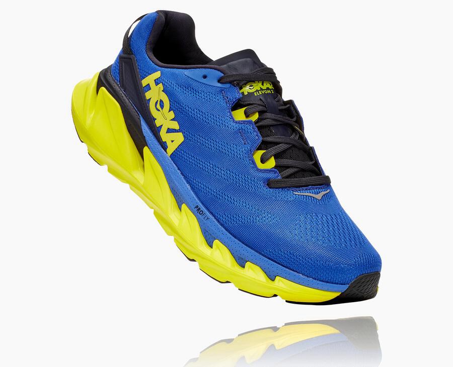 Zapatillas Running Hoka One One Hombre - Elevon 2 - Azules/Verde - RBN504123